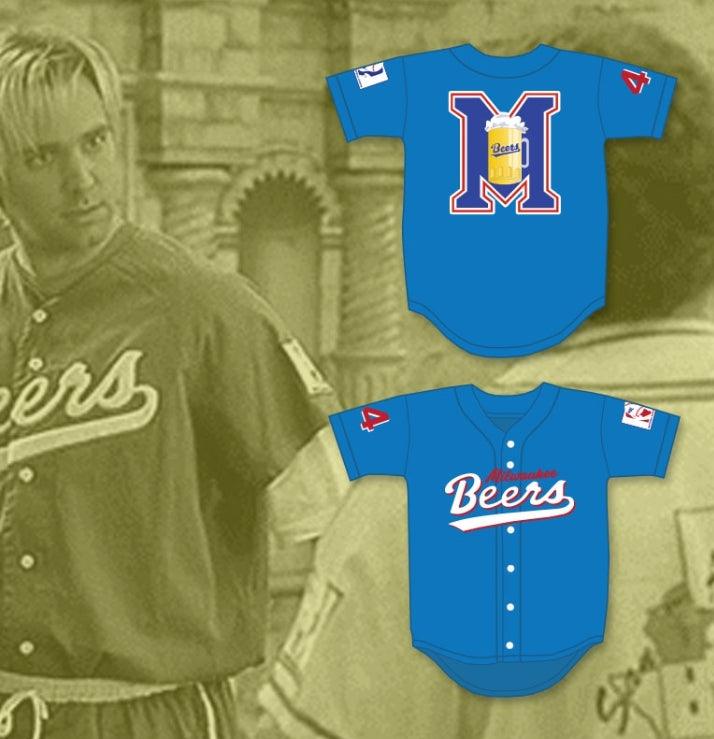 Personalizado cualquier nombre y número JOE COOPER 44 LOGO DE CERVEZAS DE LUJO CAMISETA DE BÉISBOL AZUL Con Costura Superior S-6XL