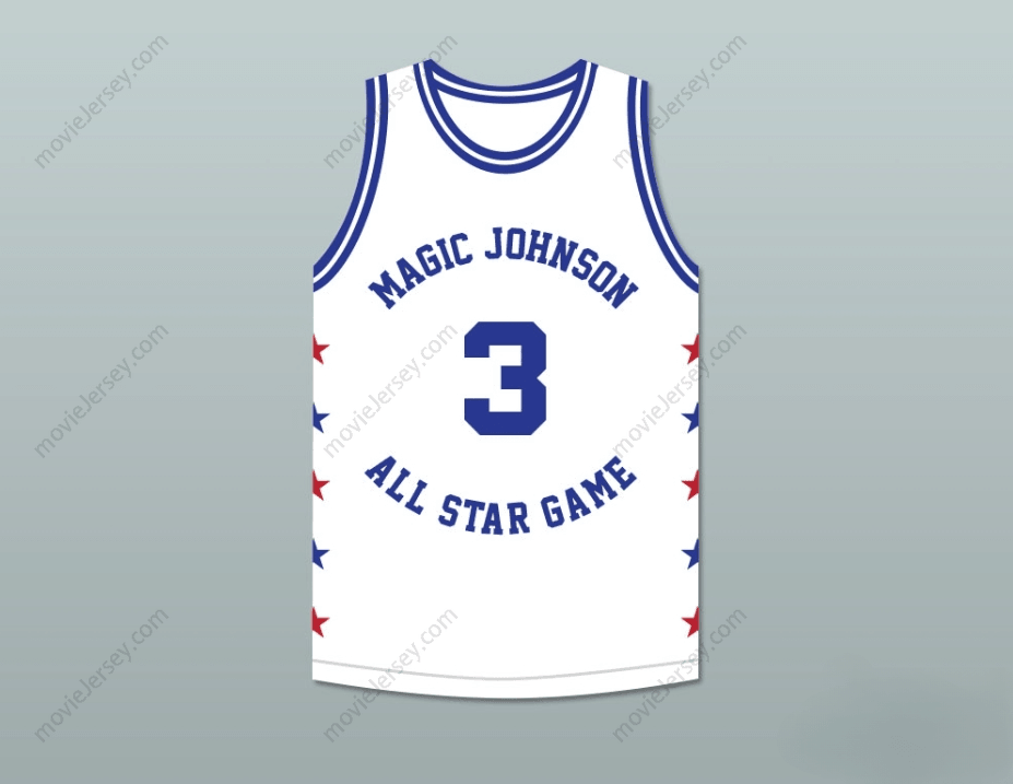 CUSTOM ANY Name Number REX CHAPMAN 3 MAGIC JOHNSON ALL STAR GAME WHITE BASKETBALL JERSEY 1990 MIDSUMMER NIGHT'S MAGIC CHARITY EVENT Top Stitched S-6XL