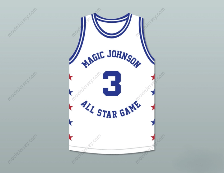 CUSTOM ANY Name Number REX CHAPMAN 3 MAGIC JOHNSON ALL STAR GAME WHITE BASKETBALL JERSEY 1990 MIDSUMMER NIGHT'S MAGIC CHARITY EVENT Top Stitched S-6XL