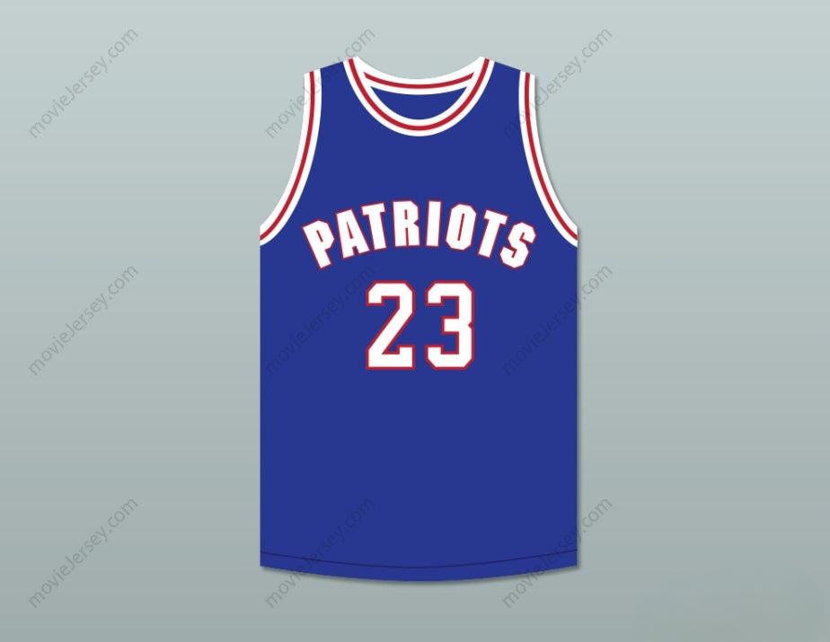 PERSONALIZADO Cualquier Nombre Número NOAH GREGGORY 23 WILL FOSTER HIGH SCHOOL PATRIOTS AZUL CAMISETA DE BALONCESTO LAS ZAPATILLAS ROJAS Costuras Superiores S-6XL