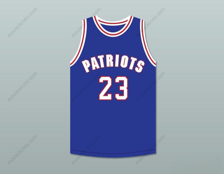 PERSONALIZADO Cualquier Nombre Número NOAH GREGGORY 23 WILL FOSTER HIGH SCHOOL PATRIOTS AZUL CAMISETA DE BALONCESTO LAS ZAPATILLAS ROJAS Costuras Superiores S-6XL