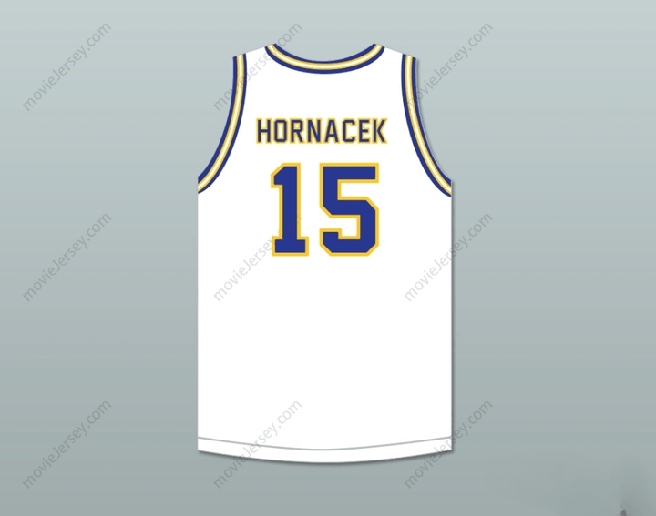 PERSONALIZA CUALQUIER Nombre Número JEFF HORNACEK 15 LYONS TOWNSHIP HIGH SCHOOL LIONS CAMISETA BLANCA DE BALONCESTO 2 Parte Superior Cosida S-6XL