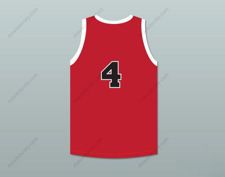 PERSONALIZABLE Cualquier Nombre Número DINO MARTIN 4 PROVIDENCE STEAMROLLERS CAMISETA ROJA DE BALONCESTO 1 Costura Superior S-6XL