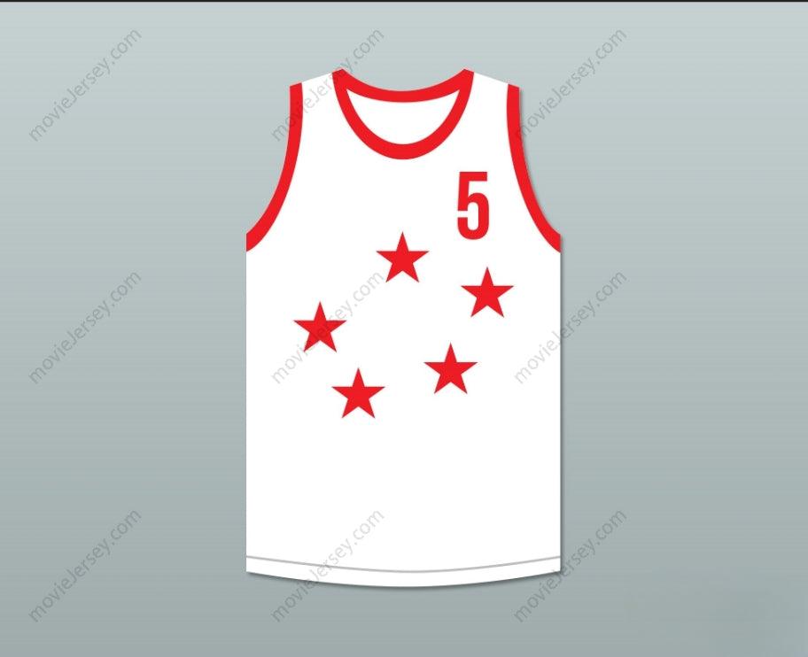 CUSTOM ANY Name Number FRED MORGAN 5 WHITE BASKETBALL JERSEY THE NEW BLACK EMANUELLE Top Stitched S-6XL
