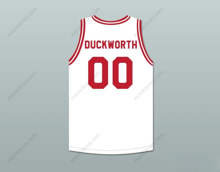 PERSONALIZADA CUALQUIER Nombre Número KEVIN DUCKWORTH 00 CAMISETA DE BALONCESTO CLÁSICA BLANCA PUSH EXCEL PRO 1988 EVENTO BENÉFICO Costura Superior S-6XL