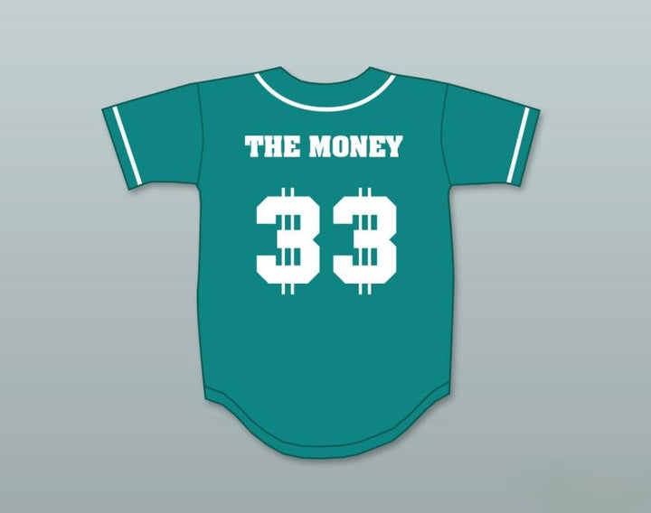 Personalizado cualquier nombre número S MCMAHON THE MONEY 33 CAMISETA DE BÉISBOL ABOTONADA TEAL Parte superior cosida S-6XL