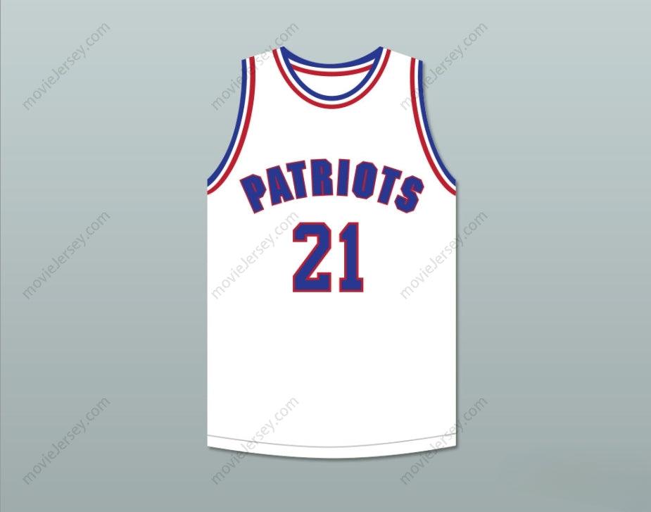 CUSTOM ANY Name Number KHALIL ROBINSON 21 WILL FOSTER HIGH SCHOOL PATRIOTS WHITE BASKETBALL JERSEY THE RED SNEAKERS Top Stitched S-6XL