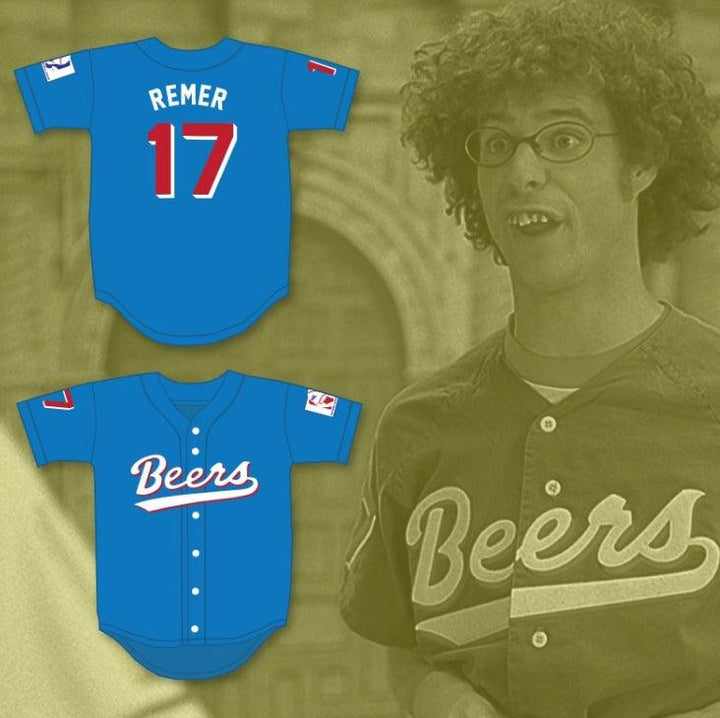 Camiseta de béisbol azul BASEKETBALL de DOUG REMER 17 personalizada con cualquier nombre y número, talla S-6XL, costuras de primera calidad