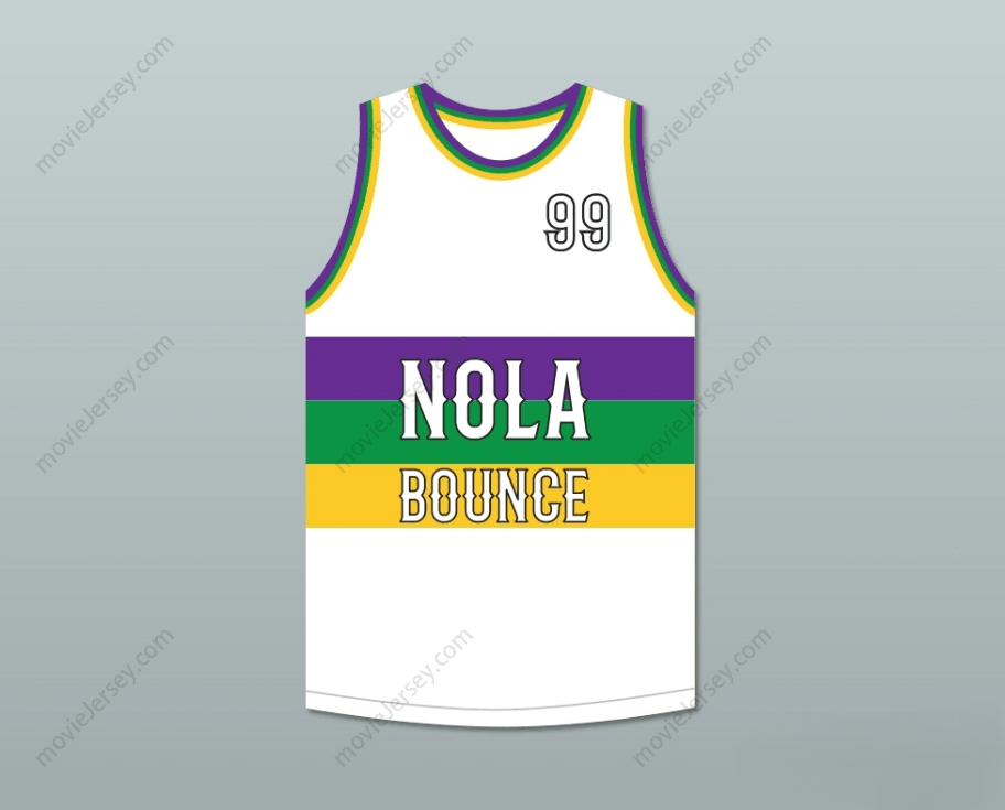 CUSTOM ANY Name Number BIG FREEDIA 99 NOLA BOUNCE WHITE BASKETBALL JERSEY Top Stitched S-6XL
