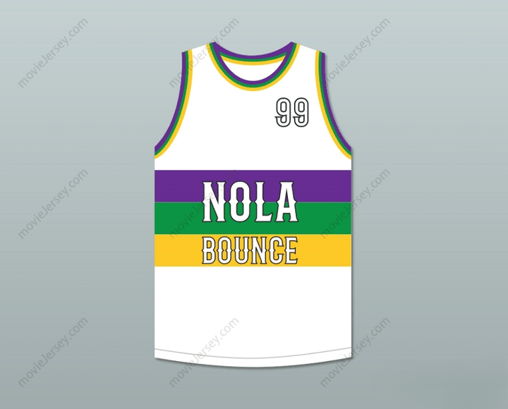 CUSTOM ANY Name Number BIG FREEDIA 99 NOLA BOUNCE WHITE BASKETBALL JERSEY Top Stitched S-6XL