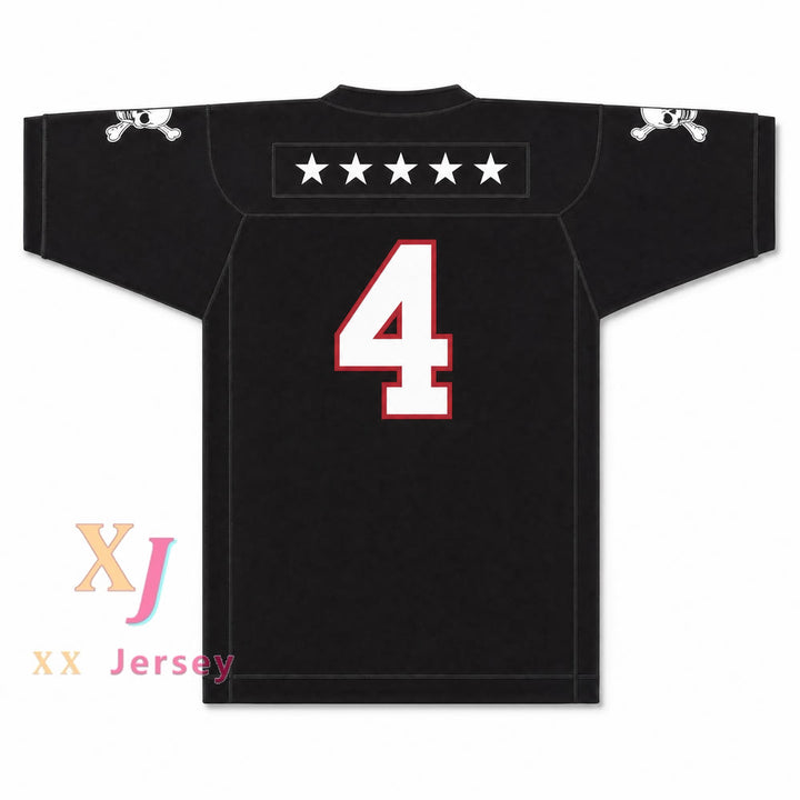 Wyatt Roberts 4 EMCC Lions Alternate Football Jersey — black back view