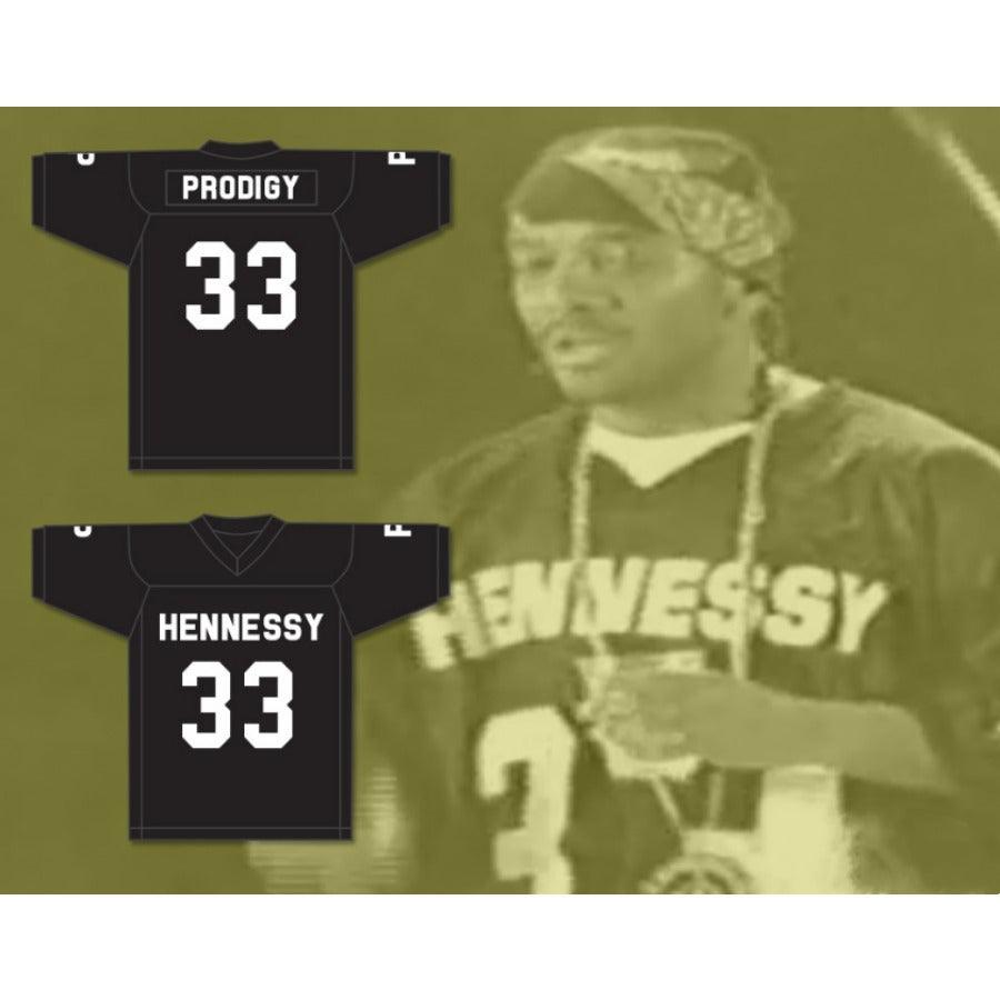PERSONALIZADO CUALQUIER Nombre Número PRODIGY H.N.I.C. 33 HENNESSY BLACK Camiseta de Fútbol Cosida S-6XL