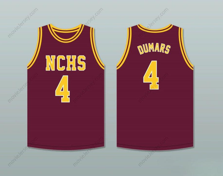 PERSONALIZAR cualquier nombre número JOE DUMARS 4 CAMISETA DE BALONCESTO CENTRAL HIGH SCHOOL CHIEFS MAROON 2 cosida S-6XL