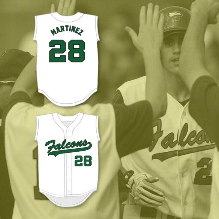 Personaliza cualquier nombre número JD MARTINEZ 28 CHARLES W. FLANAGAN HIGH SCHOOL FALCONS JERSEY DE BÉISBOL BLANCO 1 Costura superior S-6XL