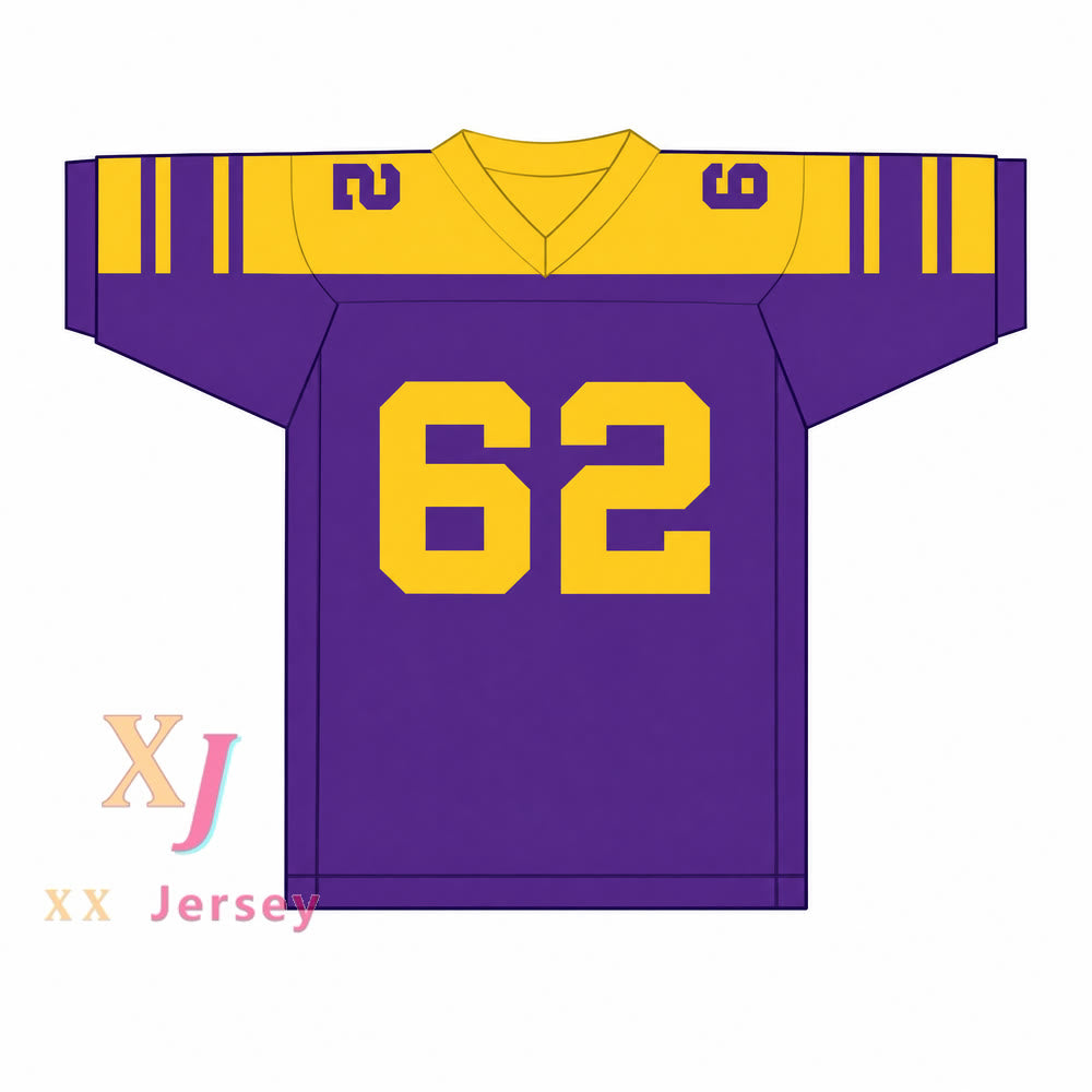PERSONALIZADA CUALQUIER Nombre Número STEPHEN GLOVER 62 Camiseta de fútbol juvenil MORADA Parte superior cosida S-6XL
