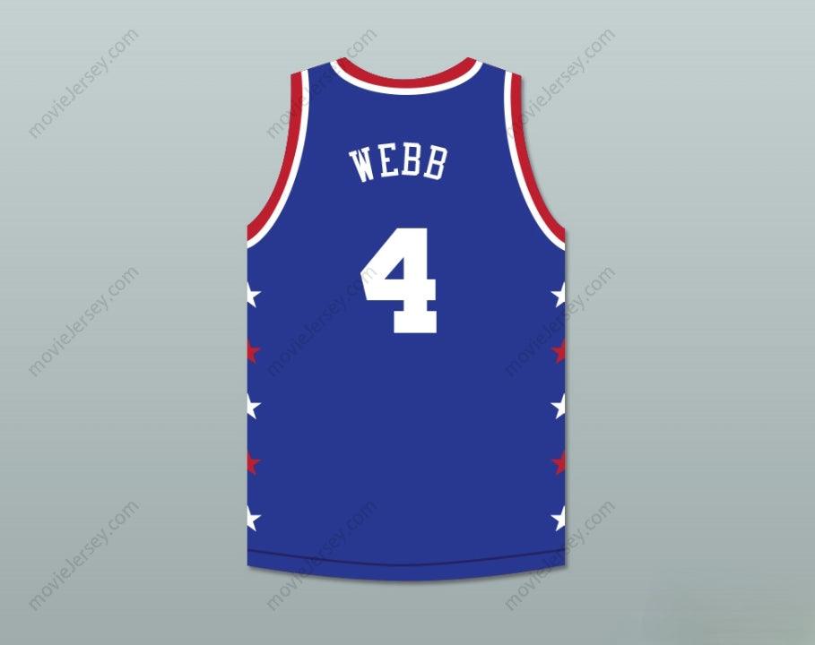 PERSONALIZA CUALQUIER Nombre Número SPUD WEBB 4 MAGIC JOHNSON CAMISETA BALONCESTO AZUL ALL STAR GAME 1986 EVENTO BENÉFICO MIDSUMMER NIGHT'S MAGIC Parte superior cosida S-6XL