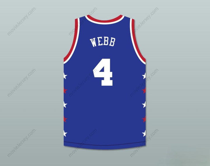PERSONALIZA CUALQUIER Nombre Número SPUD WEBB 4 MAGIC JOHNSON CAMISETA BALONCESTO AZUL ALL STAR GAME 1986 EVENTO BENÉFICO MIDSUMMER NIGHT'S MAGIC Parte superior cosida S-6XL