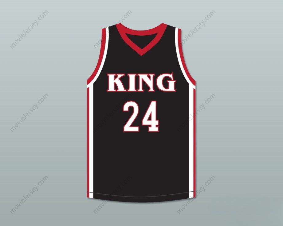 CUSTOM ANY Name Number KAWHI LEONARD 24 MARTIN LUTHER KING HIGH SCHOOL  BLACK BASKETBALL JERSEY 6 Top Stitched S-6XL
