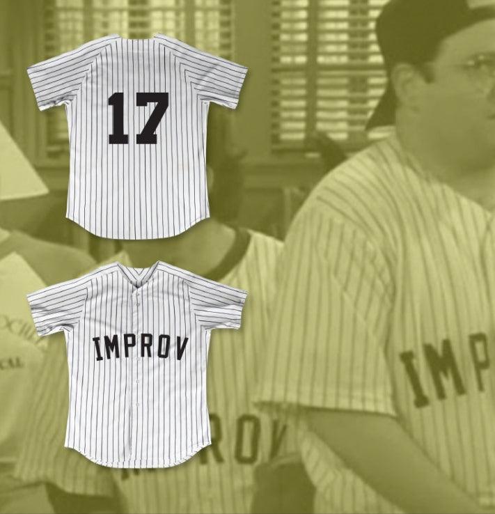 Personalizada Cualquier Nombre Número GEORGE COSTANZA 17 MEJORA CAMISETA DE BÉISBOL RAYAS BLANCAS 'EL SUPLENTE' Costuras Superiores S-6XL