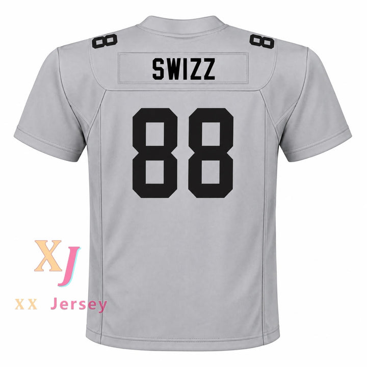 PERSONALIZA Cualquier Nombre Número SWIZZ BEATZ ROUGH RYDERS 88 Plata Camiseta de Fútbol Cosida S-6XL