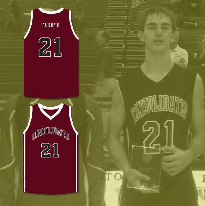 PERSONALIZADO Cualquier Nombre Número ALEX CARUSO 21 CAMISETA DE BALONCESTO Granate TIGERS DE LA ESCUELA SECUNDARIA A&M CONSOLIDATED Costuras Superiores Tallas S-6XL