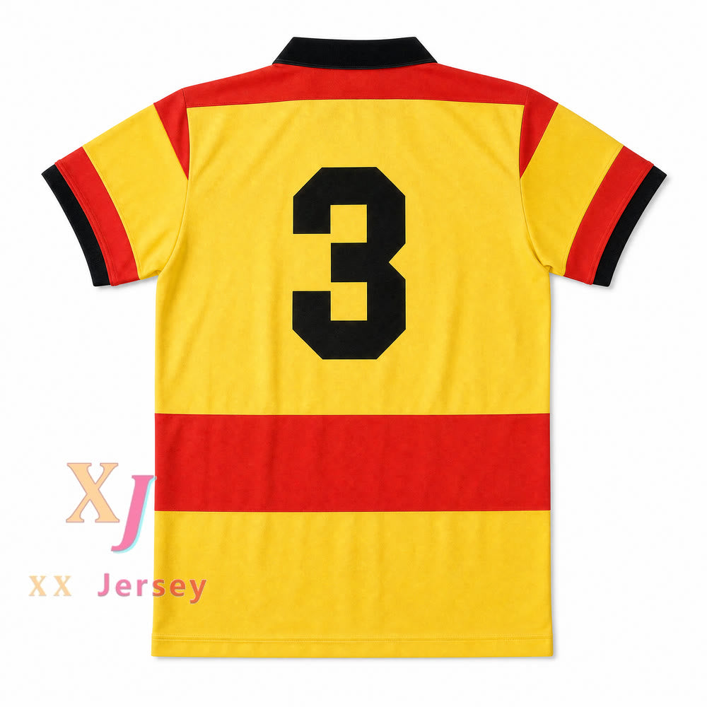 Fort Lauderdale Strikers 3 Soccer Polo Jersey — yellow and red back view