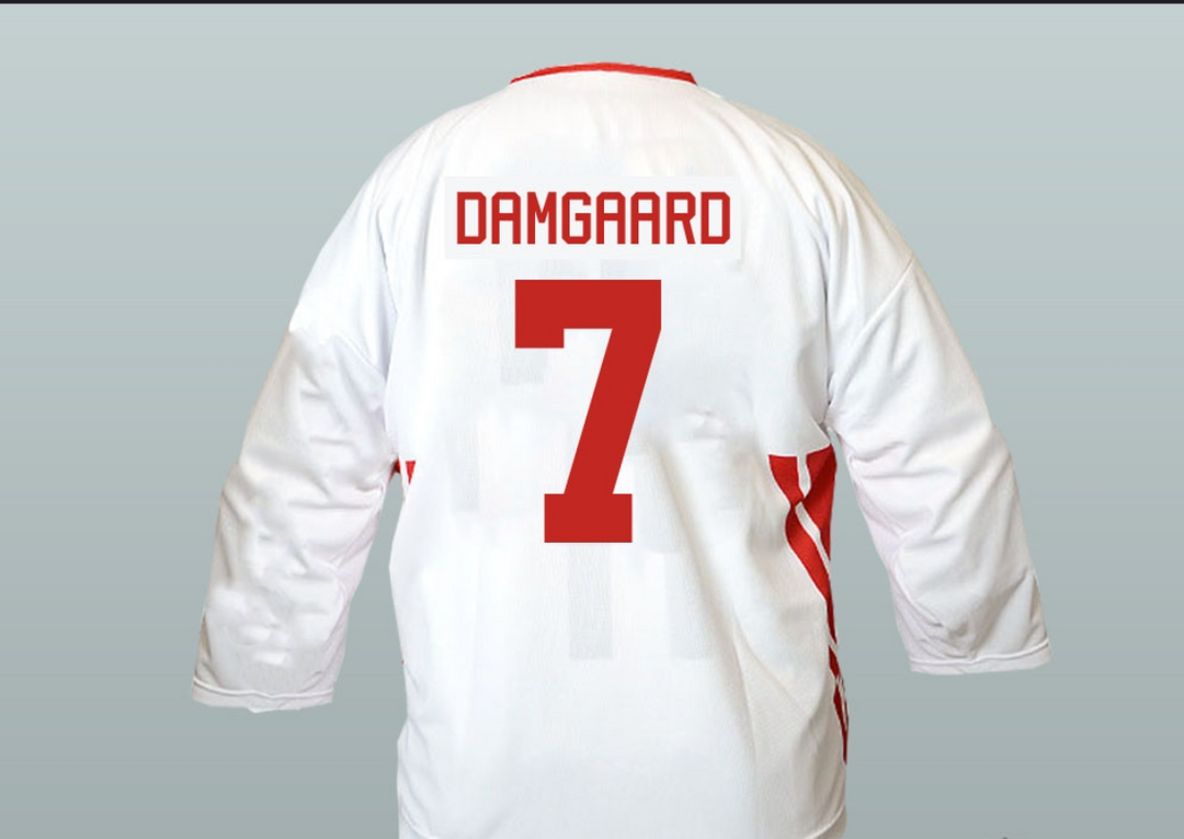 Custom Any Name Number Denmark National Team Jesper Damgaard Hockey Jersey Top Stitched S-6XL