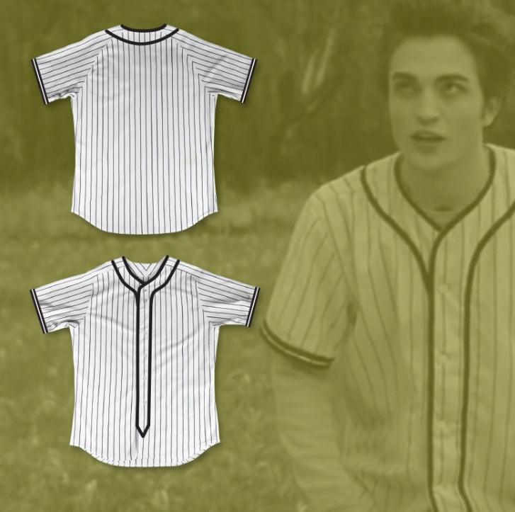 Camiseta de béisbol a rayas blancas de TWILIGHT EDWARD CULLEN con número de nombre personalizado, cosida, tallas S-6XL