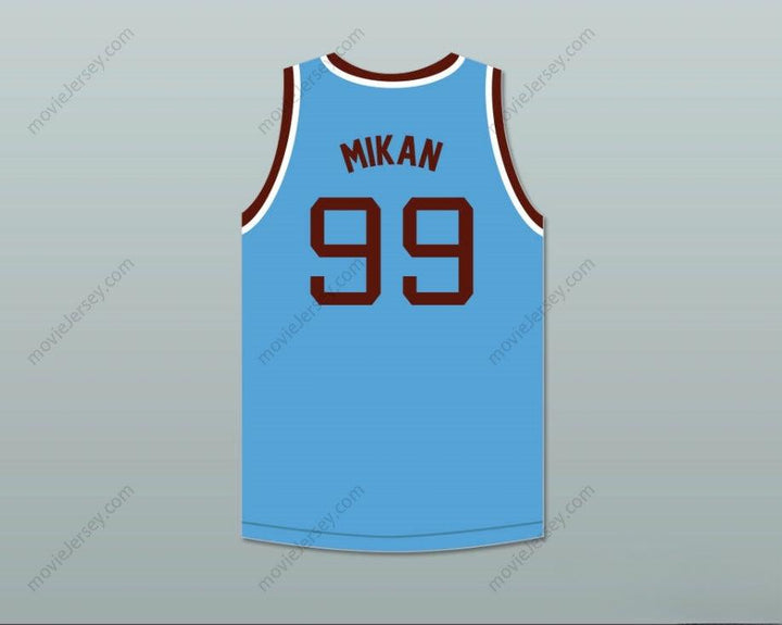 CAMISETA DE BALONCESTO PERSONALIZADA CON CUALQUIER Nombre y Número GEORGE MIKAN 99 JOLIET CATHOLIC HIGH SCHOOL HILLTOPPERS AZUL CLARO 1 Superior Cosido S-6XL