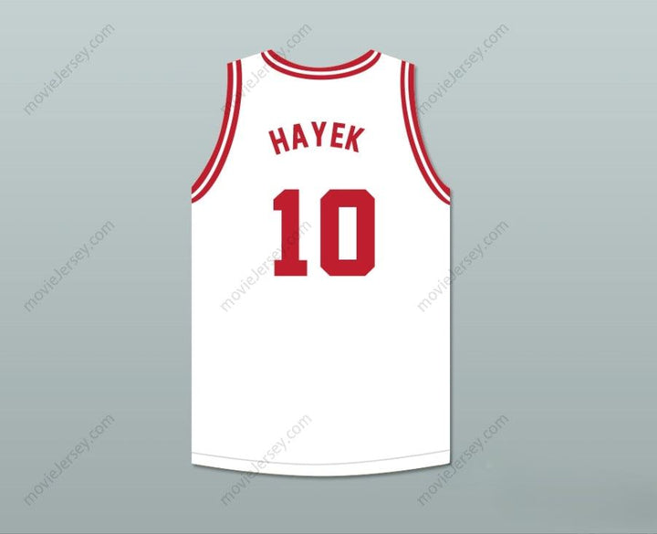 PERSONALIZA cualquier nombre y número SALMA HAYEK 10 TIJUANA PIRANHAS PLAYERA DE BALONCESTO BLANCA EQUIPO DE EXPANSIÓN MEXICANO Con costuras S-6XL