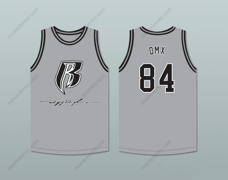 CUSTOM ANY Name Number DMX 84 ROUGH RYDERS GRAY BASKETBALL JERSEY 2 Top Stitched S-6XL