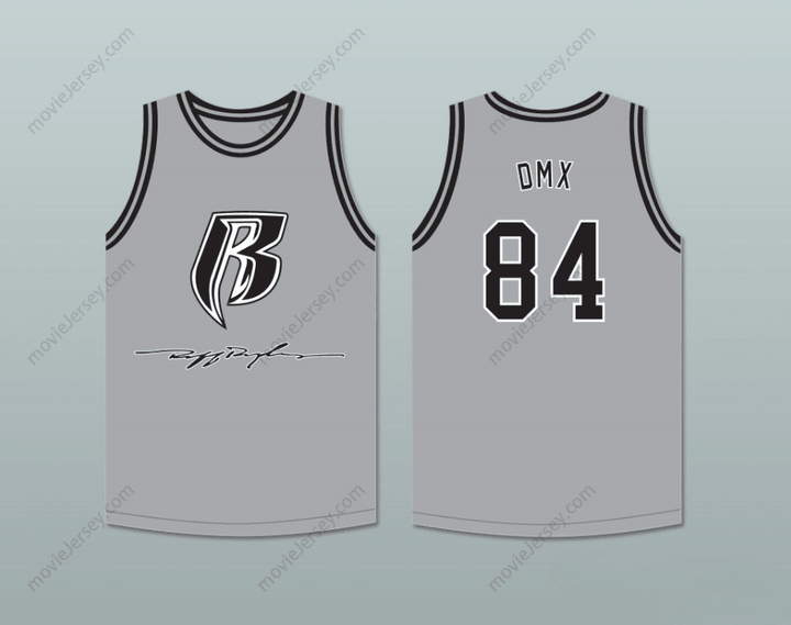 CUSTOM ANY Name Number DMX 84 ROUGH RYDERS GRAY BASKETBALL JERSEY 2 Top Stitched S-6XL