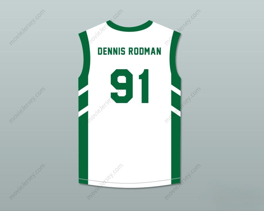 PERSONALIZA Cualquier Nombre Número DENNIS RODMAN 91 CAMISETA BALONCESTO BLANCA EL BIG BANG DE DENNIS RODMAN EN PYONGYANG Costuras Superiores S-6XL