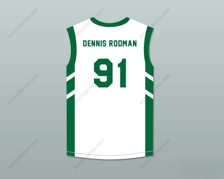 PERSONALIZA Cualquier Nombre Número DENNIS RODMAN 91 CAMISETA BALONCESTO BLANCA EL BIG BANG DE DENNIS RODMAN EN PYONGYANG Costuras Superiores S-6XL