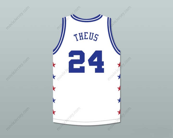 PERSONALIZADO Cualquier Nombre Número REGGIE THEUS 24 MAGIC JOHNSON ALL STAR GAME CAMISETA DE BALONCESTO BLANCA 1988 EVENTO BENÉFICO MIDSUMMER NIGHT'S MAGIC Cosido Superior S-6XL