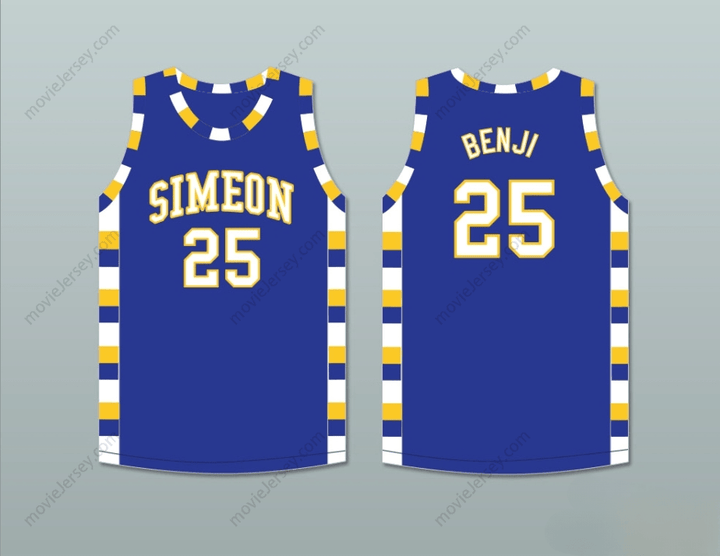 CUSTOM ANY Name Number BEN 'BENJI' WILSON 25 SIMEON CAREER ACADEMY WOLVERINES ROYAL BLUE BASKETBALL JERSEY Top Stitched S-6XL