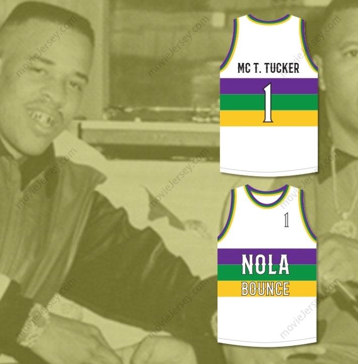 PERSONALIZAR cualquier nombre número MC T. TUCKER 1 NOLA BOUNCE JERSEY DE BALONCESTO BLANCO Tallas S-6XL Costura