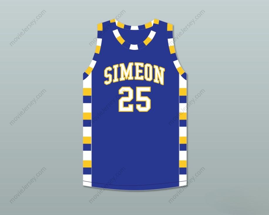 PERSONALIZA CUALQUIER Nombre Número BEN WILSON 25 SIMEON CAREER ACADEMY WOLVERINES CAMISETA BALONCESTO AZUL REY Parte Superior Cosido S-6XL