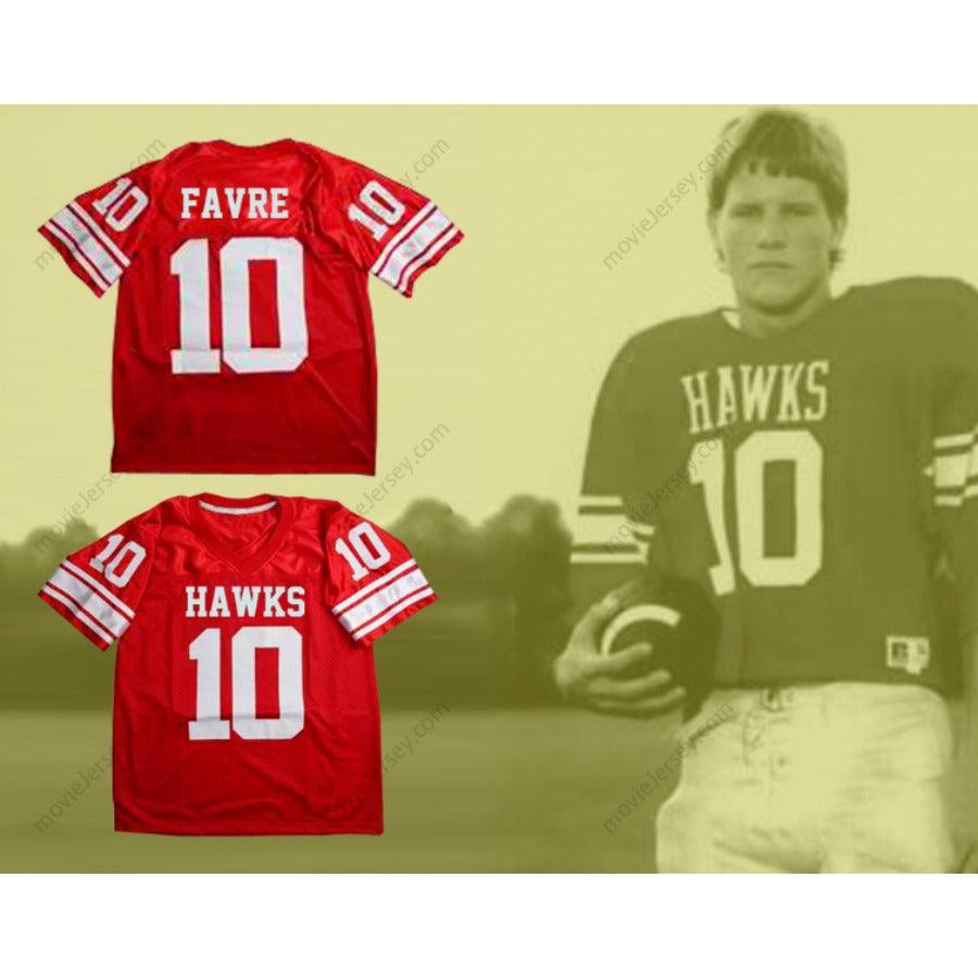 CUSTOM ANY Name Number BRETT FAVRE 10 HANCOCK HAWKS HIGH SCHOOL FOOTBALL JERSEY Top Stitched S-6XL