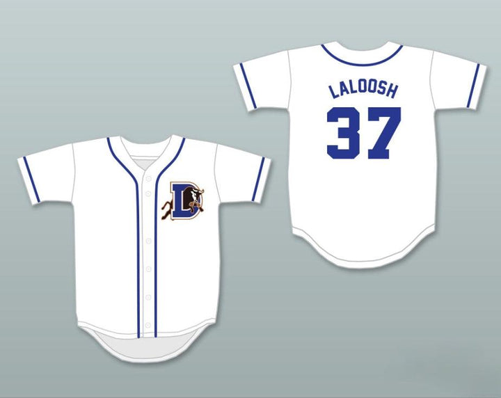 Camiseta de béisbol blanca con botones y costuras, personalizada con cualquier nombre y número (EBBY CALVIN LALOOSH 37), tallas S-6XL