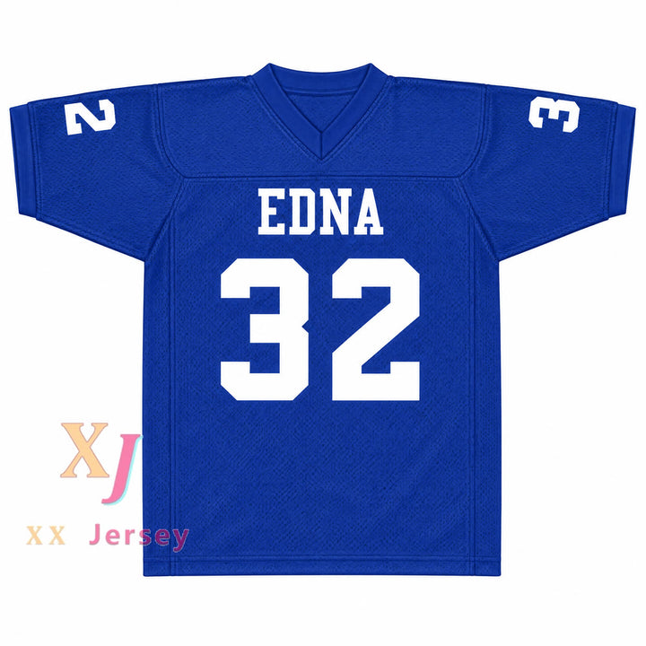 Custom Steve Austin 32 Edna High School Cowboys Blue Football Jersey