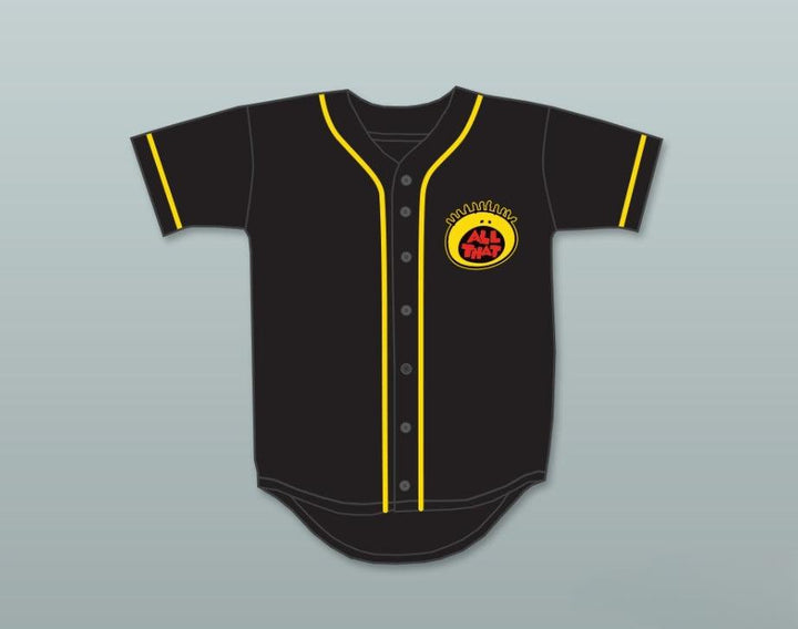 Camiseta de béisbol negra con botones NICK CANNON 1 ALL THAT personalizada con cualquier nombre y número, tallas S-6XL