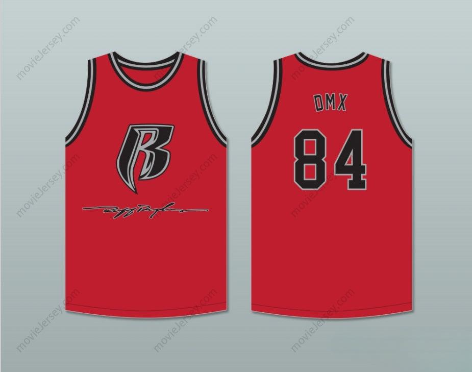 CUSTOM ANY Name Number DMX 84 ROUGH RYDERS RED BASKETBALL JERSEY 2 Top Stitched S-6XL