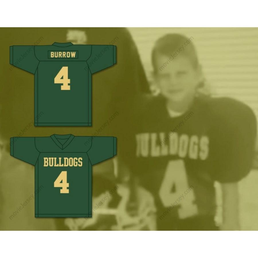 PERSONALIZA Cualquier Nombre Número JOE BURROW 4 ATHENS MIDDLE SCHOOL BULLDOGS Verde Camiseta de Fútbol Cosida Tallas S-6XL