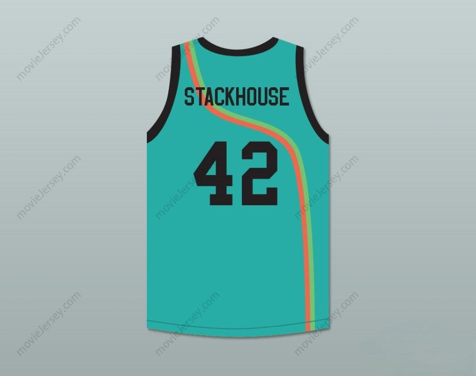 CUSTOM ANY Name Number JERRY STACKHOUSE 42 ROSWELL RAYGUNS TEAL BASKETBALL JERSEY Top Stitched S-6XL