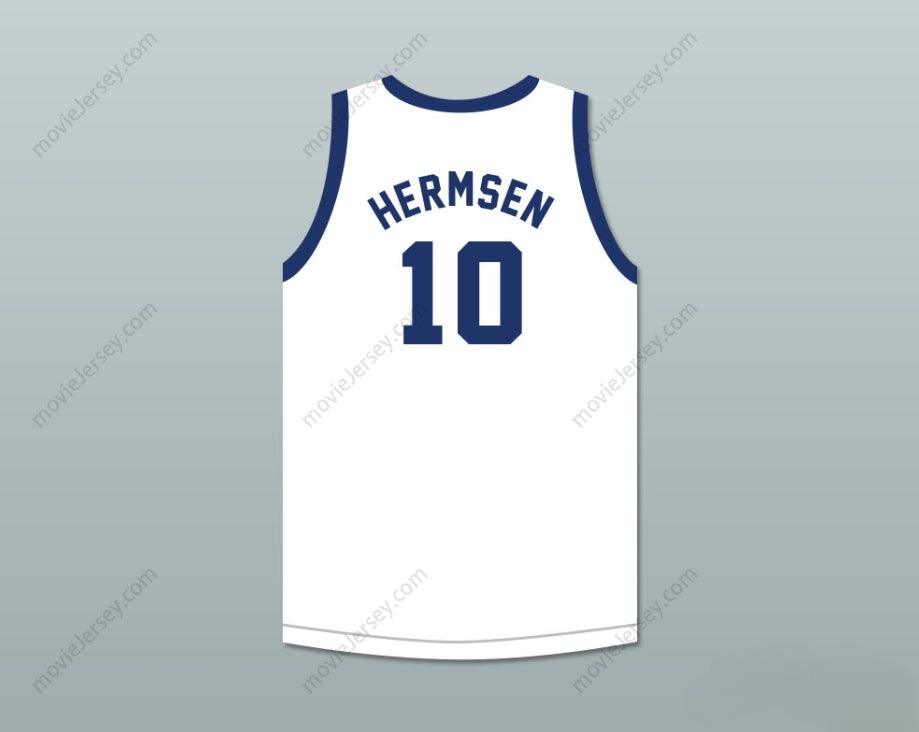 PERSONALIZA con Cualquier Nombre Número KLEGGIE HERMSEN 10 OLIMPIANOS RETRO CAMISETA BALONCESTO BLANCA BORDADO Tallas S-6XL
