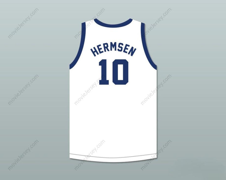 PERSONALIZA con Cualquier Nombre Número KLEGGIE HERMSEN 10 OLIMPIANOS RETRO CAMISETA BALONCESTO BLANCA BORDADO Tallas S-6XL