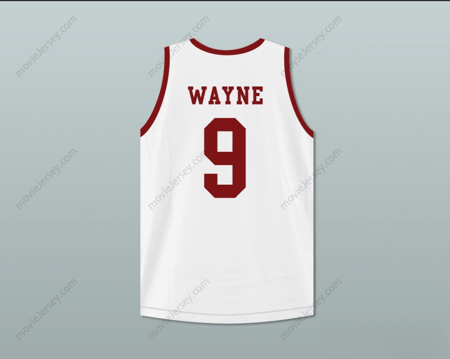 CAMISETA DE BALONCESTO BLANCA PERSONALIZADA CUALQUIER Nombre Número DWAYNE WAYNE 9 HILLMAN COLLEGE CON PARCHE DE ÁGUILA Cosida S-6XL