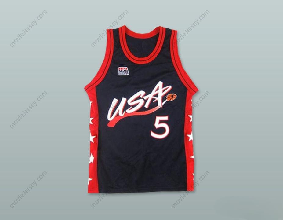 PERSONALIZA CUALQUIER Nombre Número 1996 GRANT HILL 5 USA TEAM AWAY CAMISETA DE BALONCESTO Top Cosido S-6XL