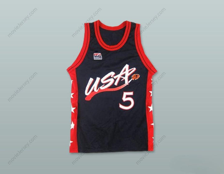 PERSONALIZA CUALQUIER Nombre Número 1996 GRANT HILL 5 USA TEAM AWAY CAMISETA DE BALONCESTO Top Cosido S-6XL